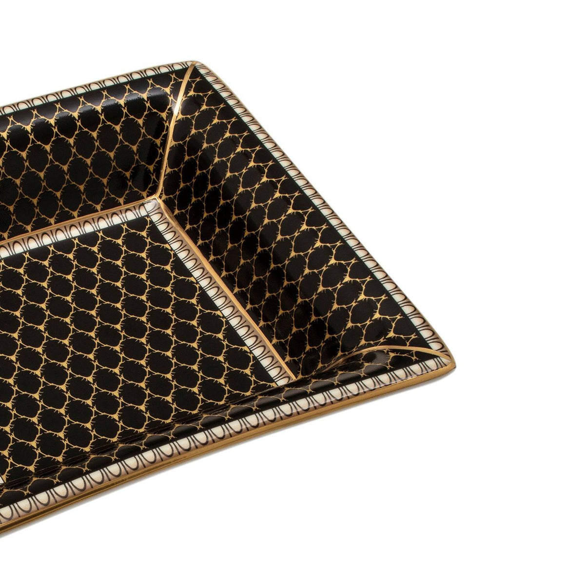 Halcyon Days Antler Trellis Black Square Trinket Tray, alternate view
