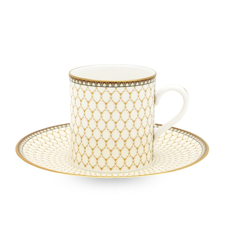 Halcyon Days Antler Trellis Ivory - Fine Bone China Coffee Cup & Saucer Cup & Saucer Set
