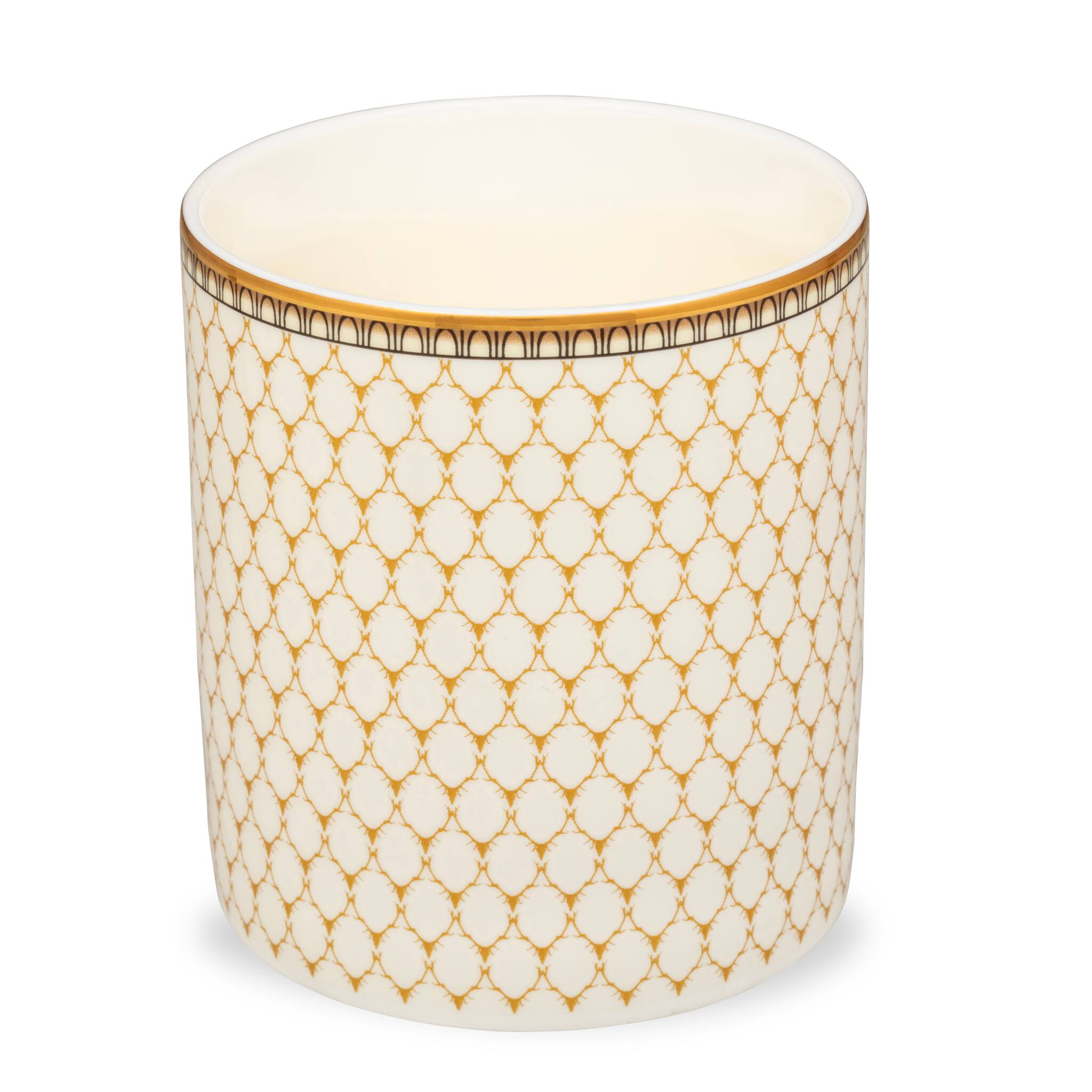Halcyon Days Antler Trellis Ivory - Fine Bone China Pen Pot Pencil Holders & Pen Holder