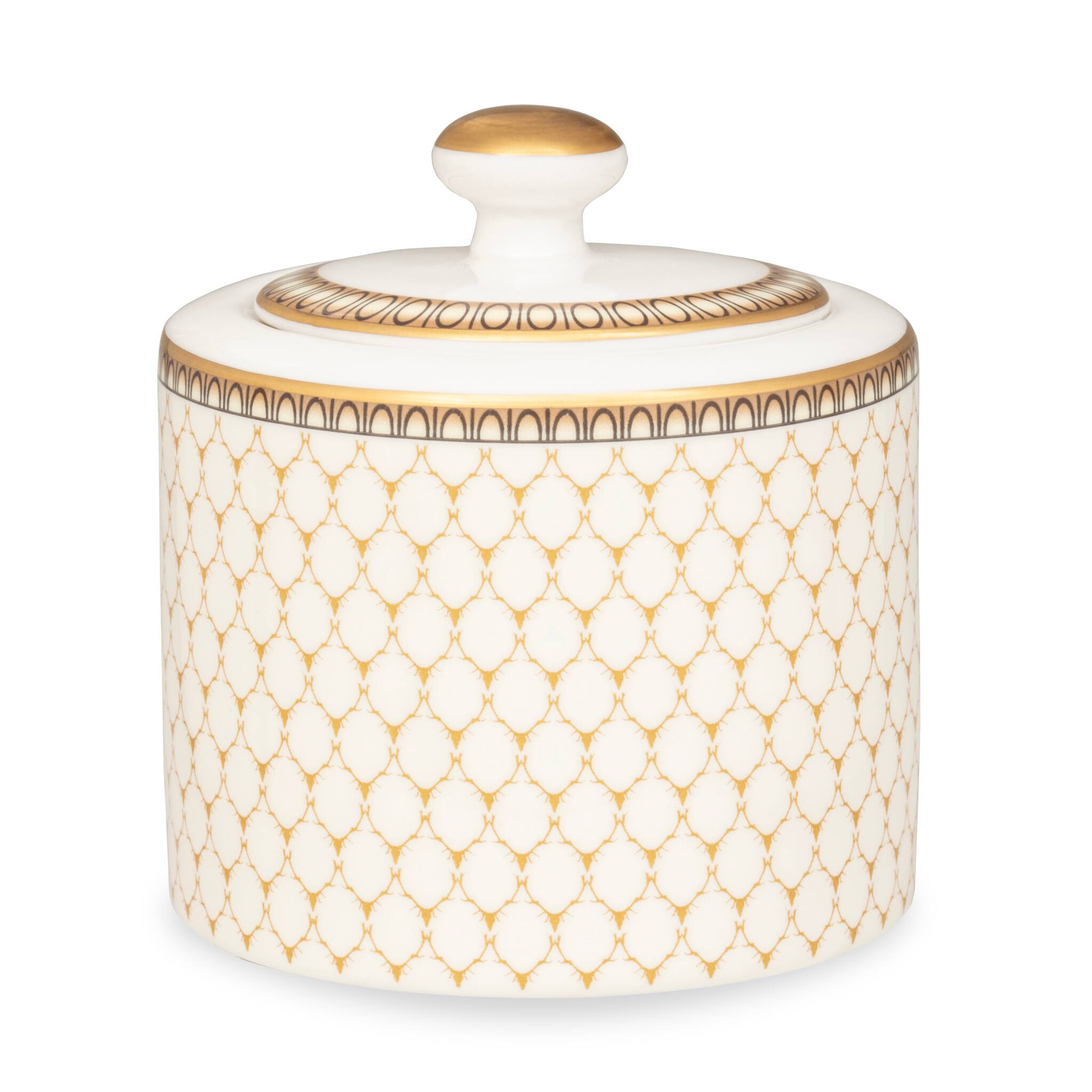 Halcyon Days Antler Trellis Ivory - Fine Bone China Sugar Pot Sugar Bowl