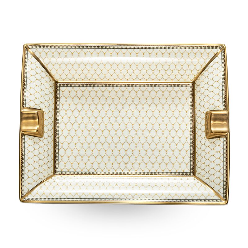 Halcyon Days Antler Trellis Ivory - Fine Bone China Trinket Tray