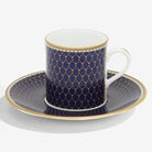 Halcyon Days Antler Trellis Midnight - Fine Bone China Coffee Cup & Saucer Tea Set