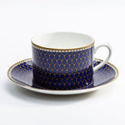 Halcyon Days Antler Trellis Midnight - Fine Bone China Teacup & Saucer Cup & Saucer Set