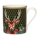 Halcyon Days Antler Trellis & Stag Green Mug