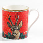 Halcyon Days Antler Trellis & Stag Red Mug