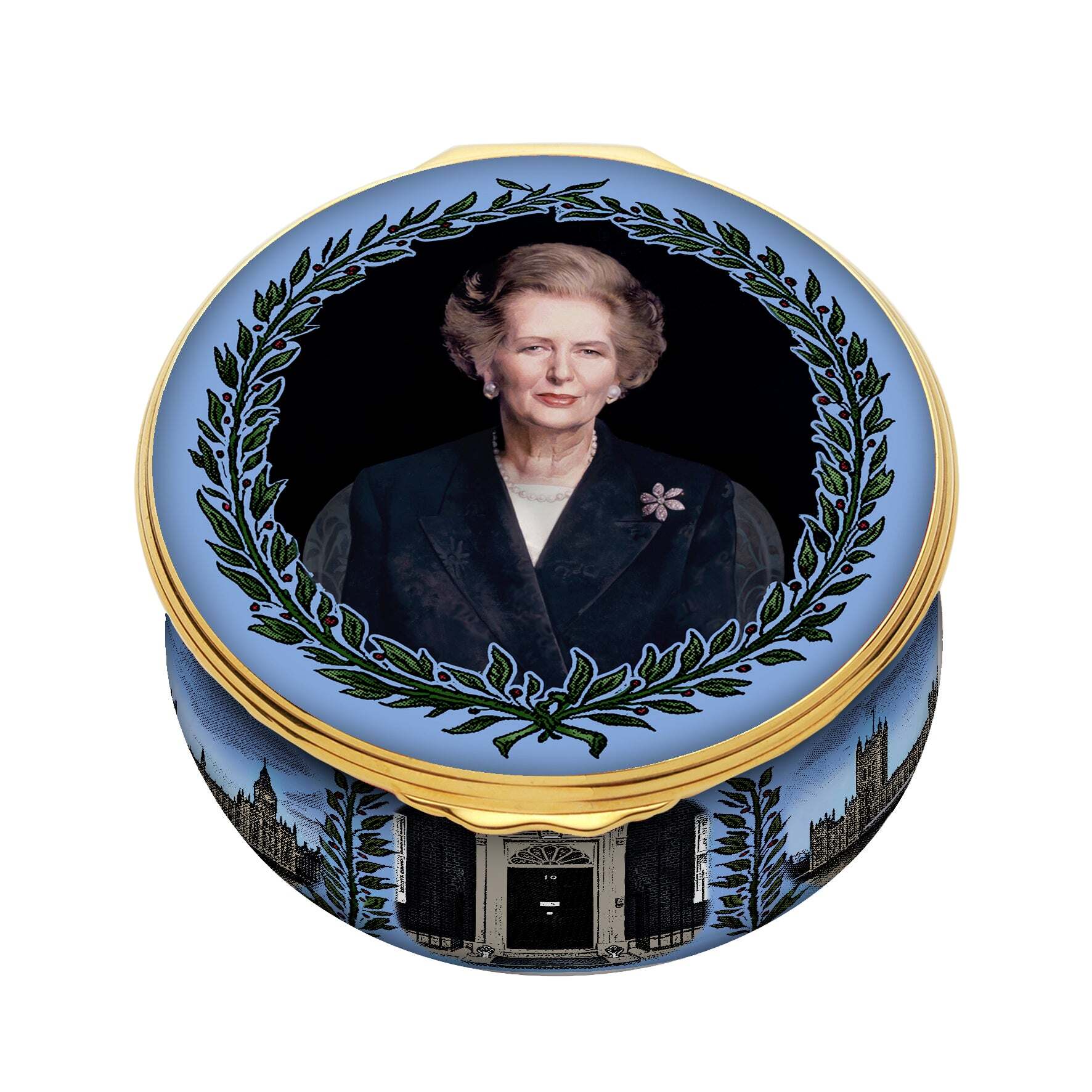 Halcyon Days Baroness Margaret Thatcher - the Iron Lady Enamel Box