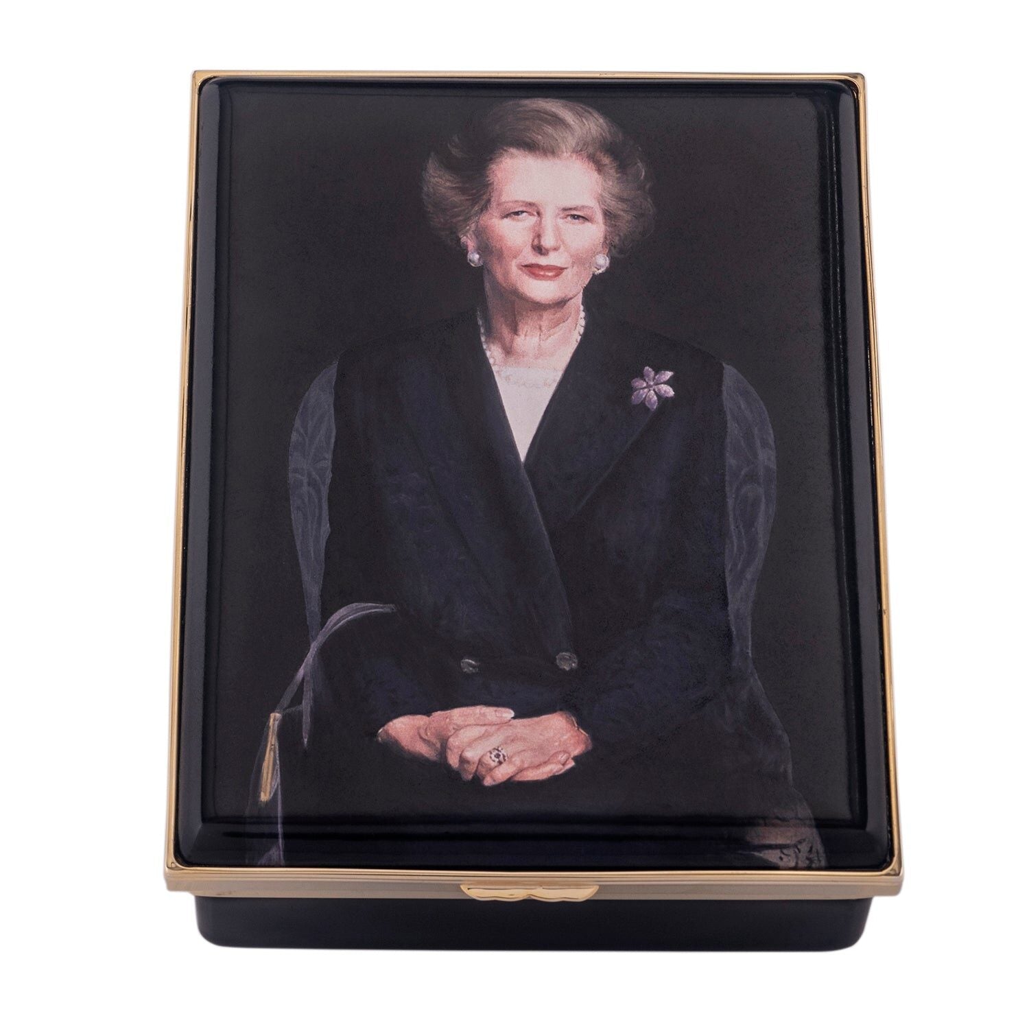 Halcyon Days Baroness Thatcher By Richard Stone Enamel Box