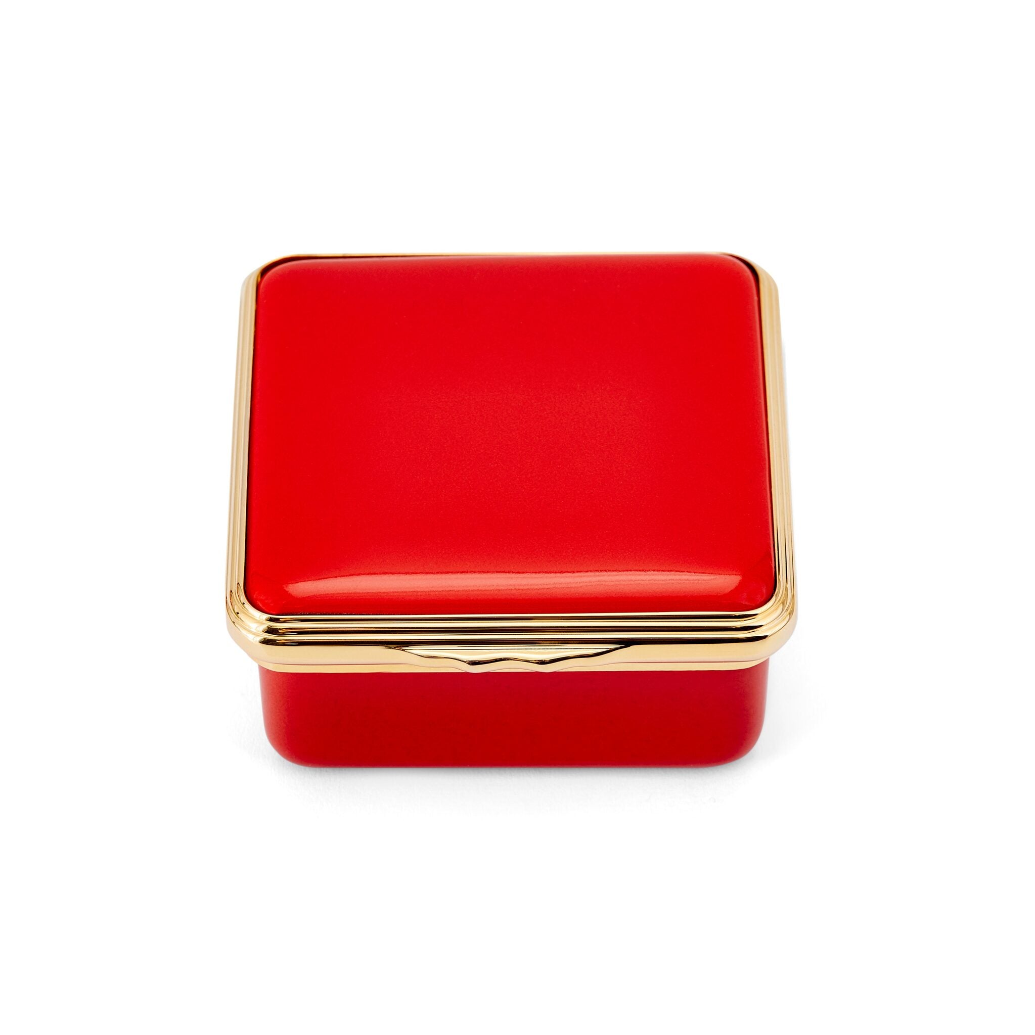 Halcyon Days Blank Canvas Enamel Box in Deep Red