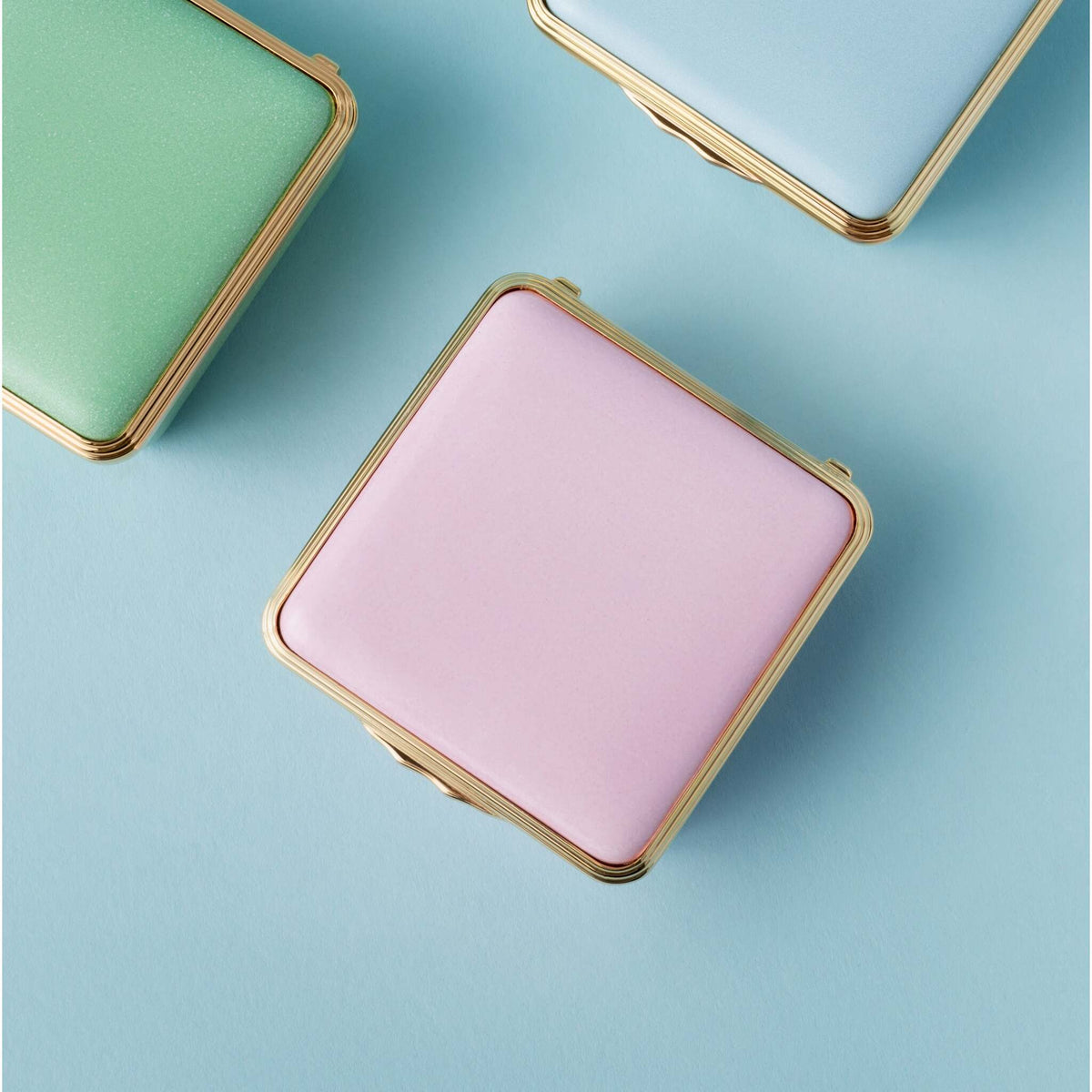 Halcyon Days Blank Canvas Enamel Box in Pink, alternate view