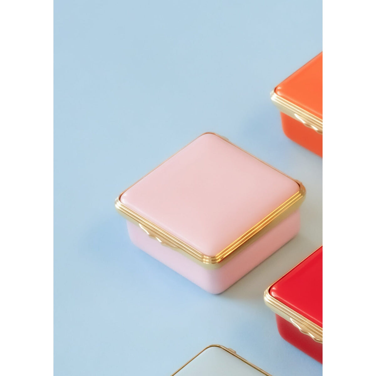 Halcyon Days Blank Canvas Enamel Box in Pink, alternate view