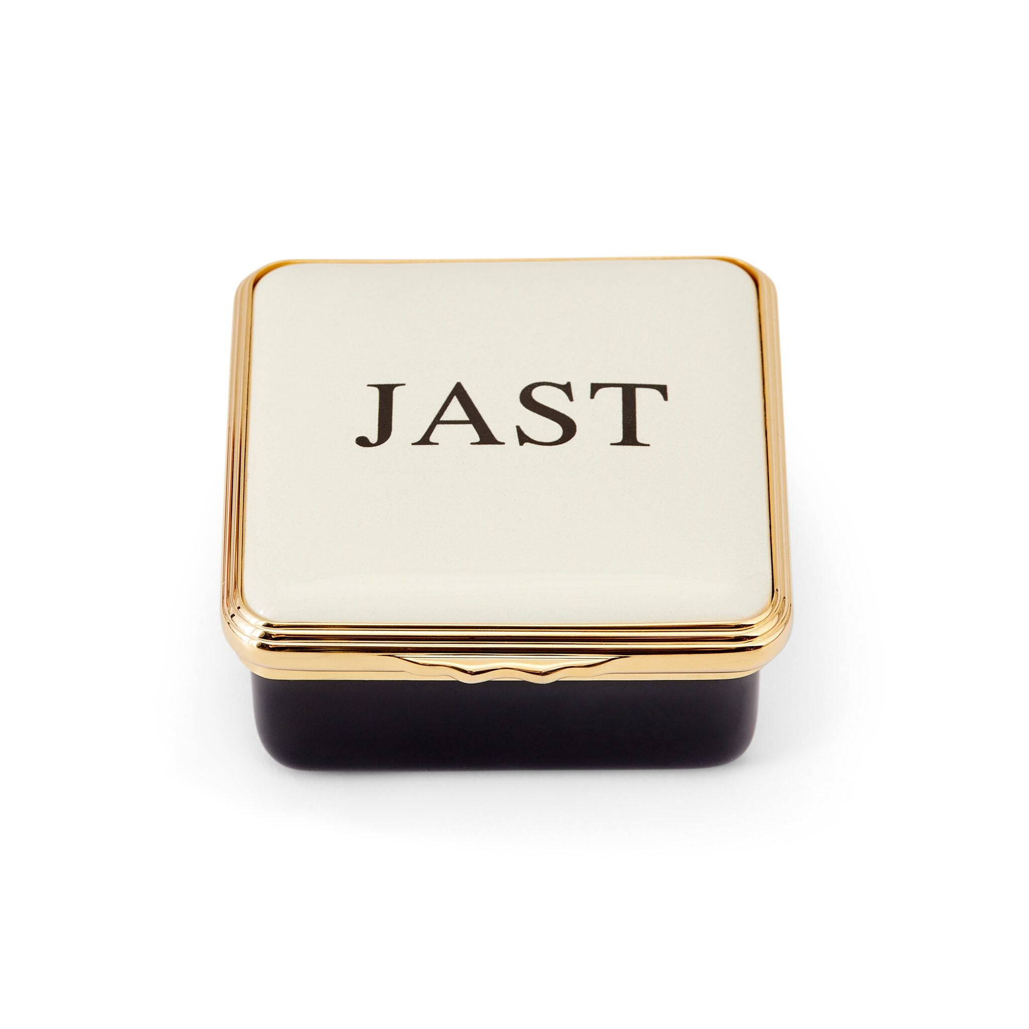 Halcyon Days Blank Canvas Enamel Box in White & Black