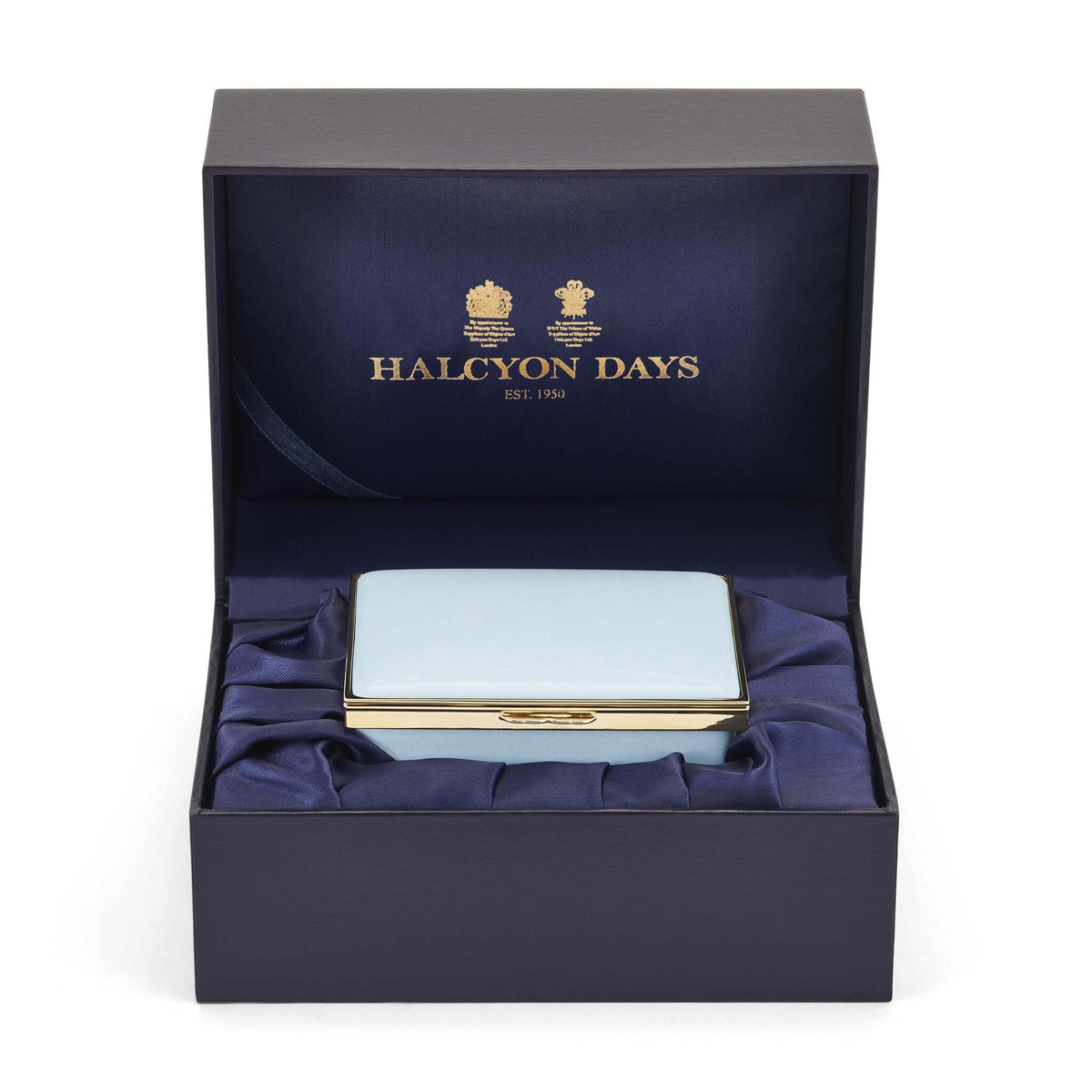 Halcyon Days Blank Canvas Large Enamel Box in Blue, alternate view
