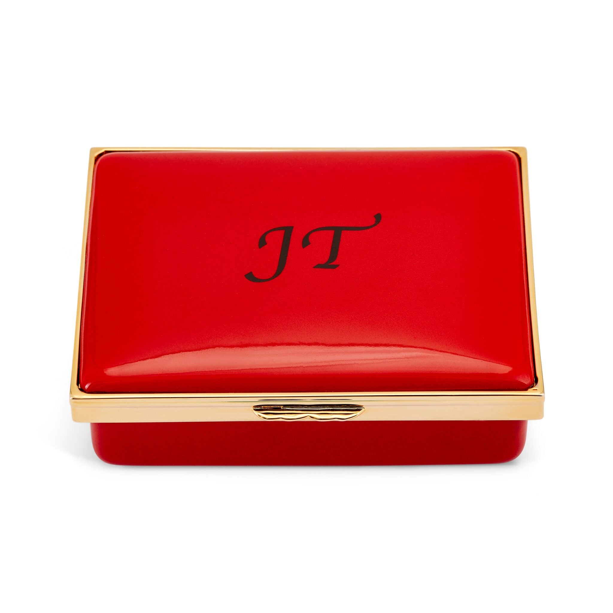 Halcyon Days Blank Canvas Large Enamel Box in Deep Red