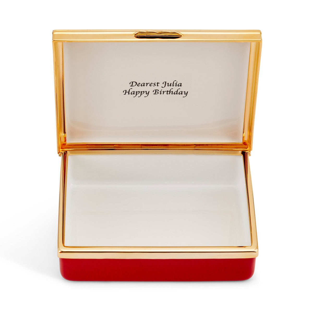 Halcyon Days Blank Canvas Large Enamel Box in Deep Red, alternate view