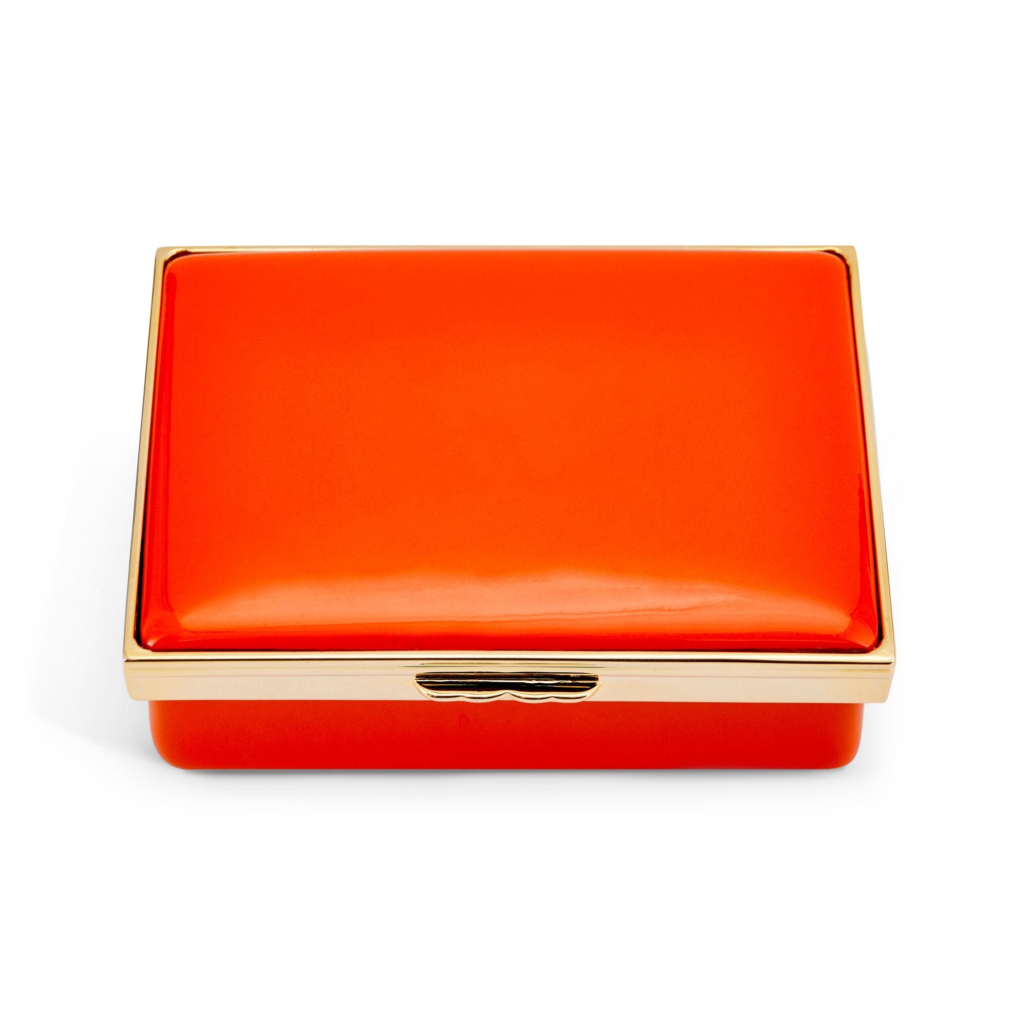 Halcyon Days Blank Canvas Large Enamel Box in Orange