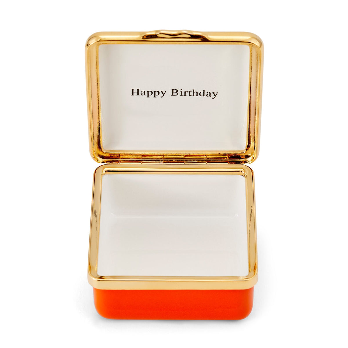 Halcyon Days Blank Canvas Orange Enamel Box, alternate view