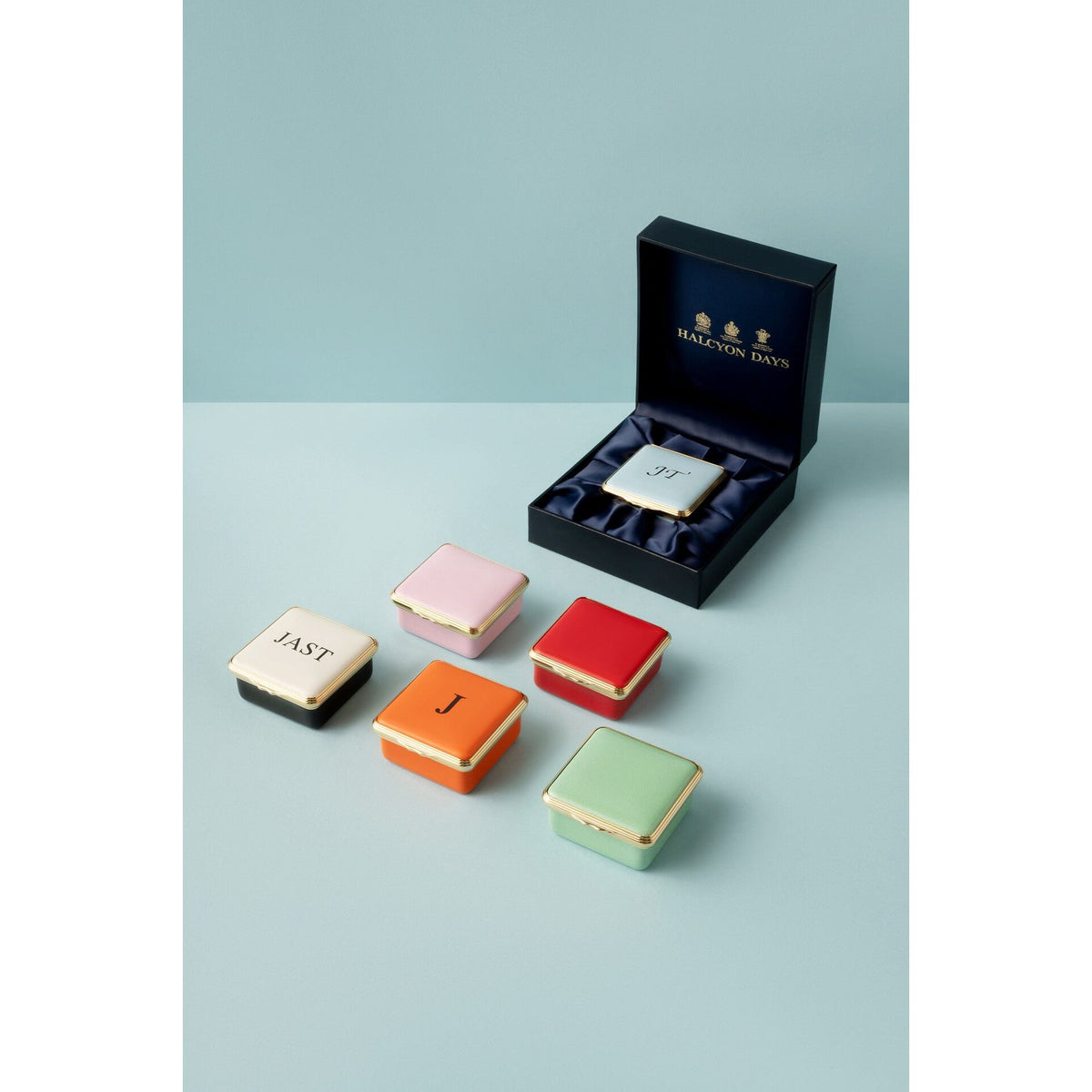 Halcyon Days Blank Canvas Orange Enamel Box, alternate view