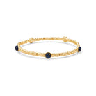 Halcyon Days Cabochon Push-On Push-On Bangle in Deep Cobalt & Gold Women's Fine Bangle Bracelet