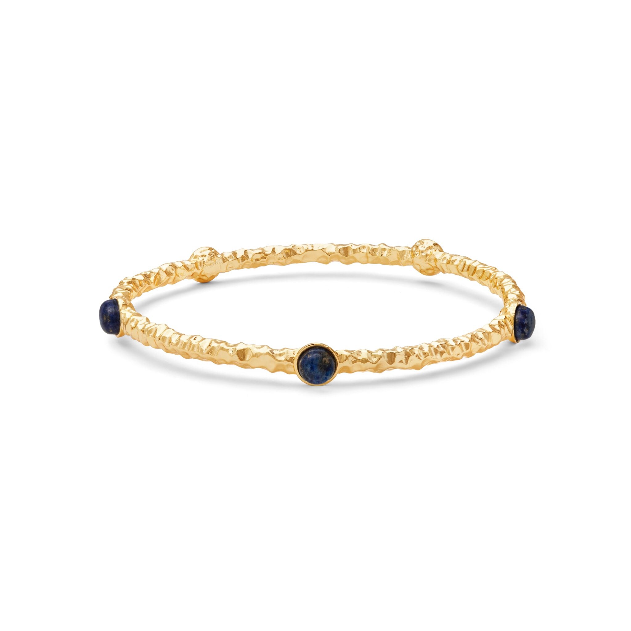 Halcyon Days Cabochon Push-On Push-On Bangle in Deep Cobalt & Gold Women's Fine Bangle Bracelet