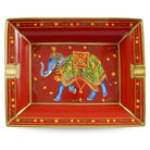 Halcyon Days Ceremonial Indian Elephant Red Trinket Tray