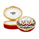 Halcyon Days Christmas Corgis - Enamel Box