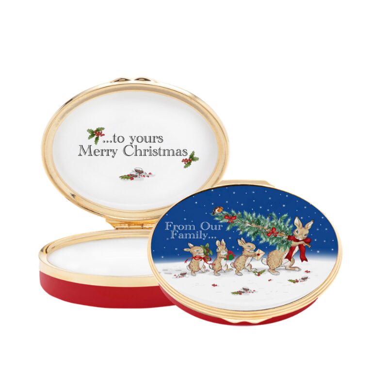 Halcyon Days Christmas Is Family Enamel Box, alternate view