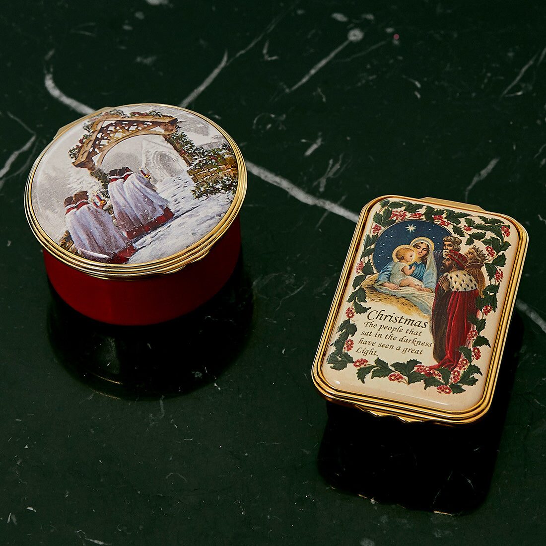 Halcyon Days Christmas Morning Musical Box, alternate view