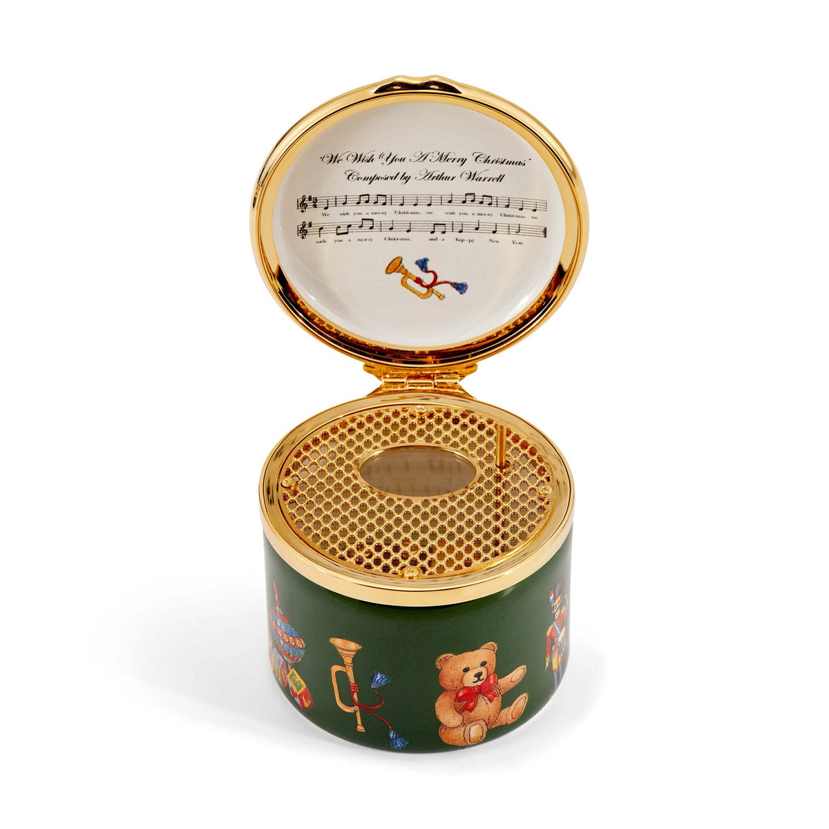 Halcyon Days Christmas Nursery Enamel Musical Box, alternate view
