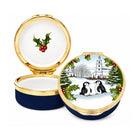 Halcyon Days Christmas Penguins - Enamel Box
