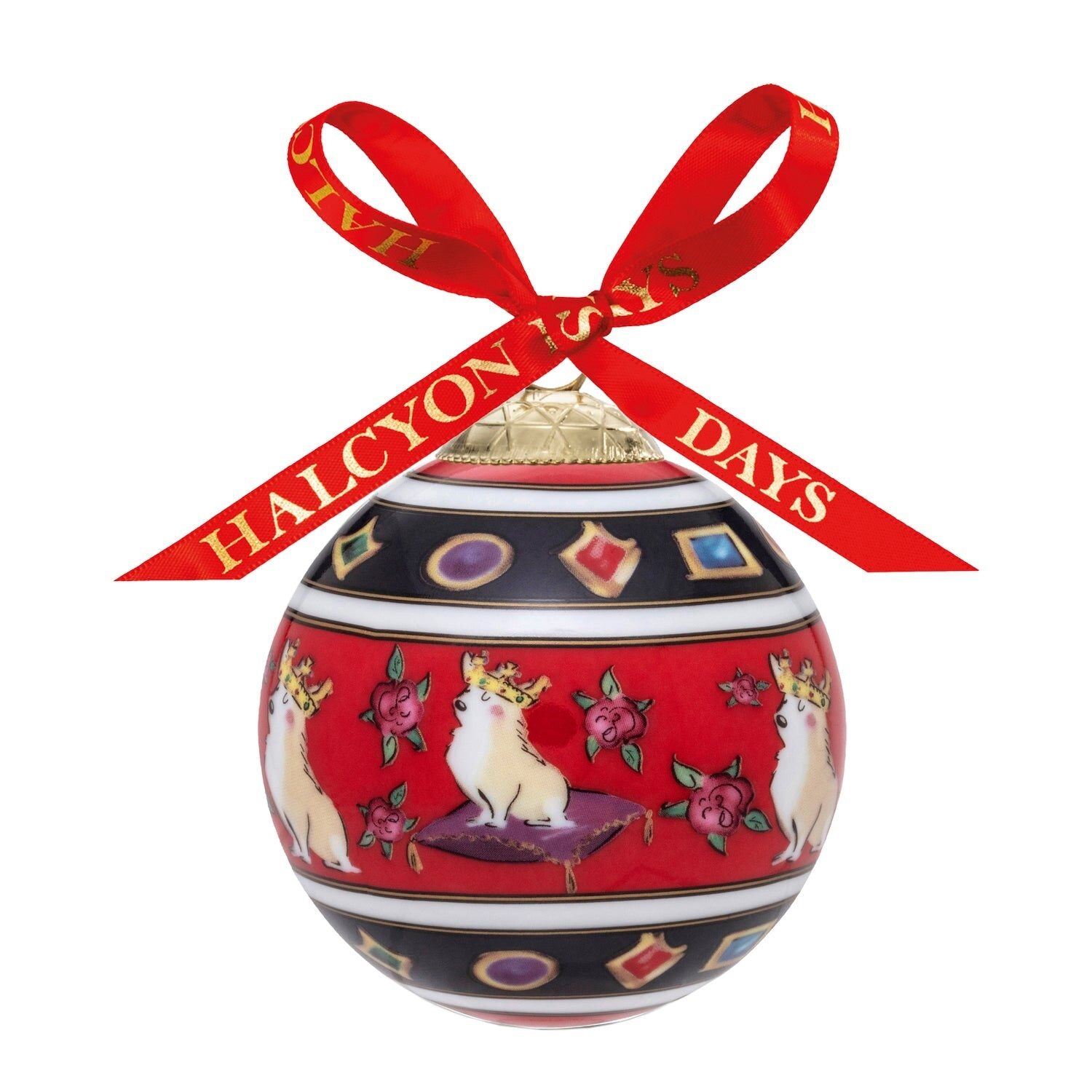 Halcyon Days Corgi 3" Bauble Christmas Ornament