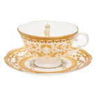 Halcyon Days Coronation Gold Fluted Tea Cup & Saucer Cup & Saucer Set