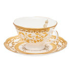 Halcyon Days Coronation Gold Fluted Tea Cup & Saucer Cup & Saucer Set, alternate view