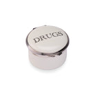 Halcyon Days D.R. Harris Round "Drugs" Enamel Box in Apothecary White