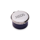 Halcyon Days D.R. Harris Round "Meds" Enamel Box in King's Blue