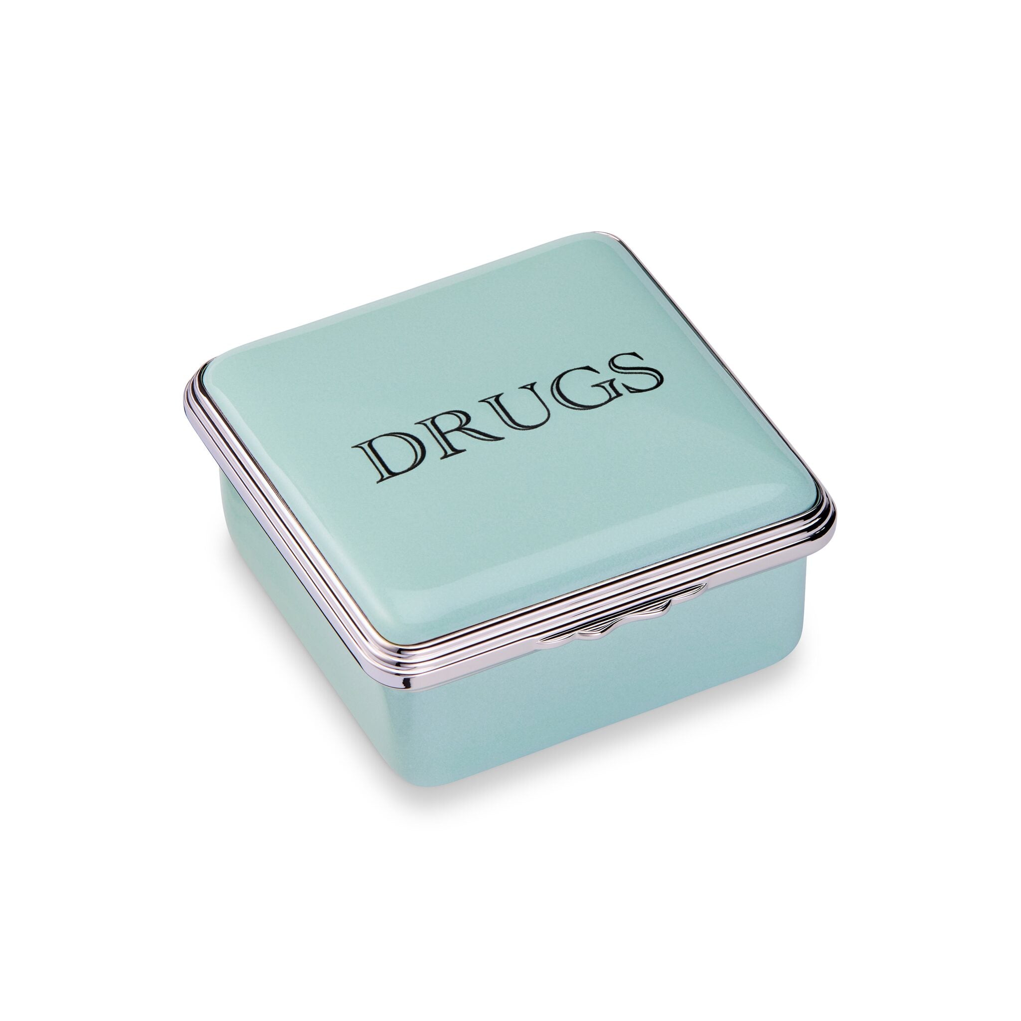 Halcyon Days D.R. Harris Square "Drugs" Enamel Box in Celadon Green