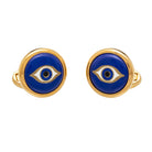Halcyon Days Evil Eye - Cobalt - Gold - Round - Cufflinks