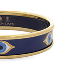 Halcyon Days Evil Eye Navy & Gold Enamel Bangle, alternate view