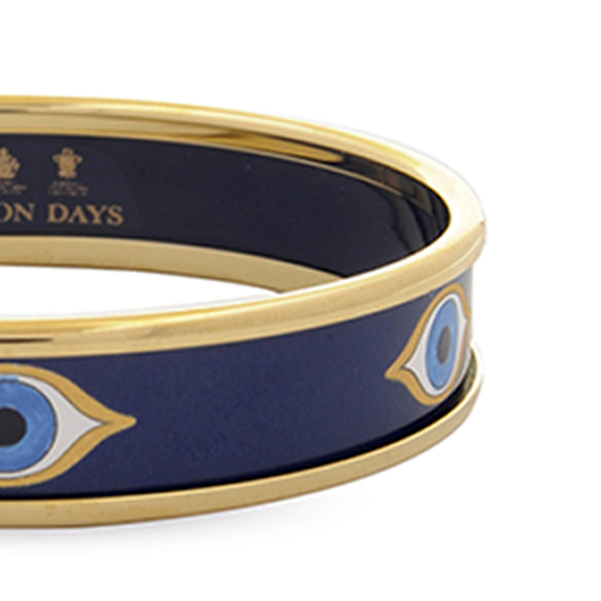 Halcyon Days Evil Eye Navy & Gold Enamel Bangle, alternate view