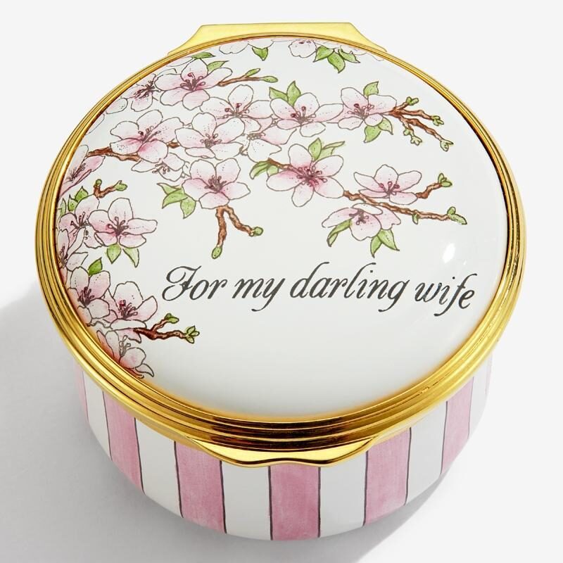 Halcyon Days For My Darling Wife Enamel Box - Personalised