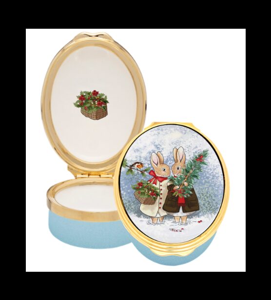 Halcyon Days Friendship At Christmas Enamel Box