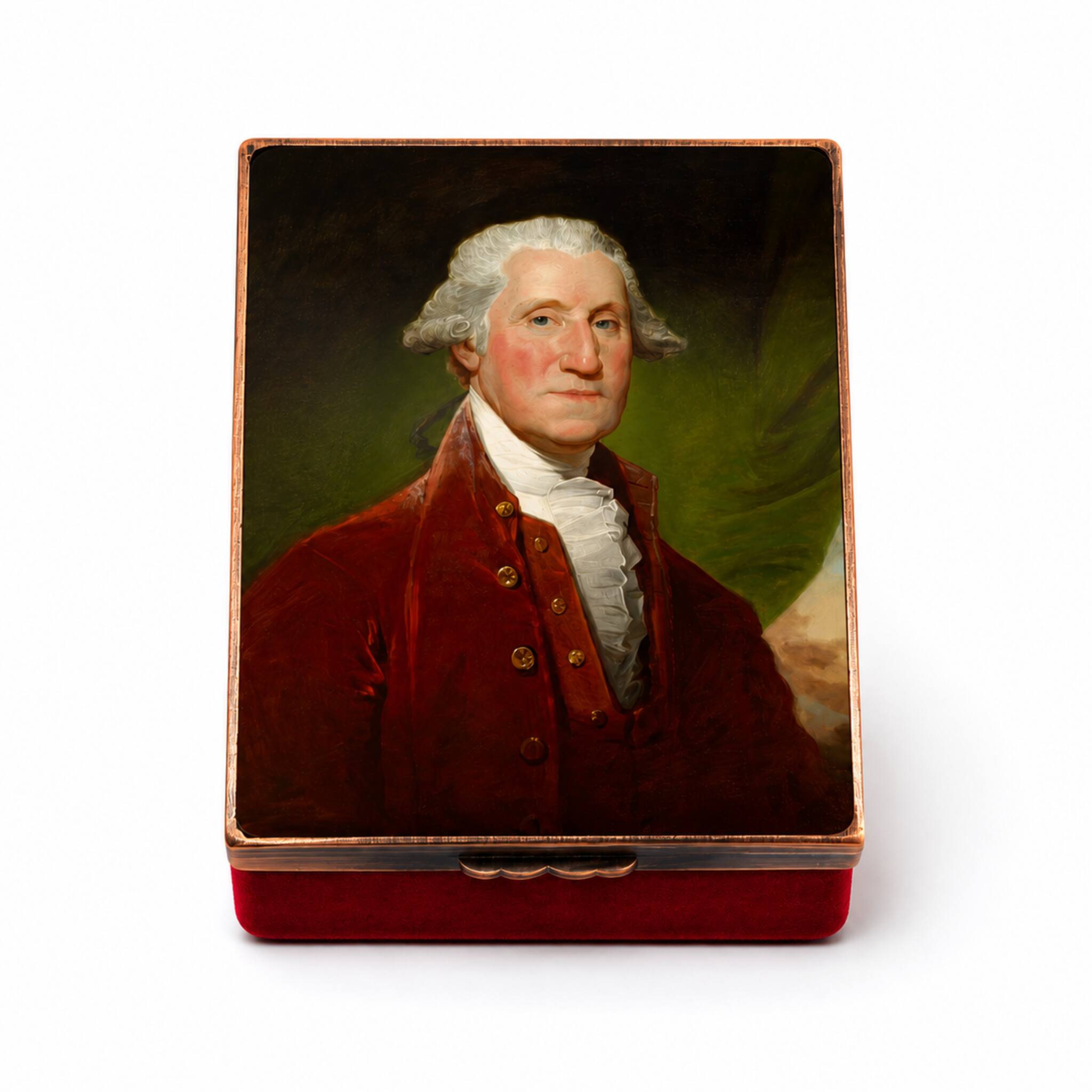 Halcyon Days George Washington Enamel Box