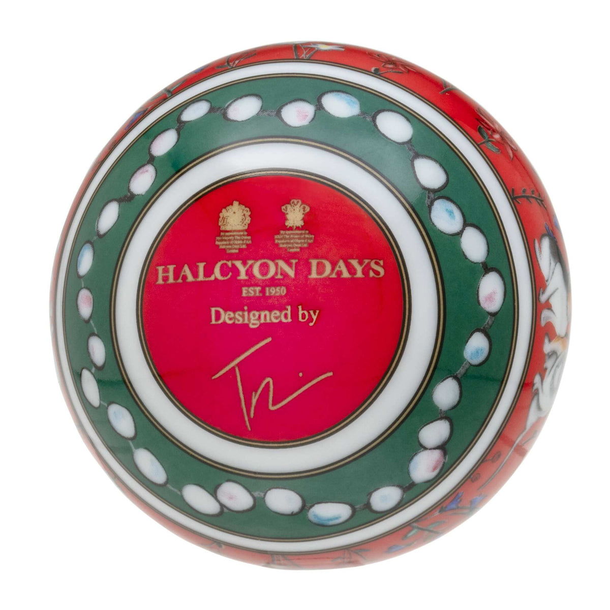 Halcyon Days Girls in Pearls 3" Bauble Christmas Ornament, alternate view