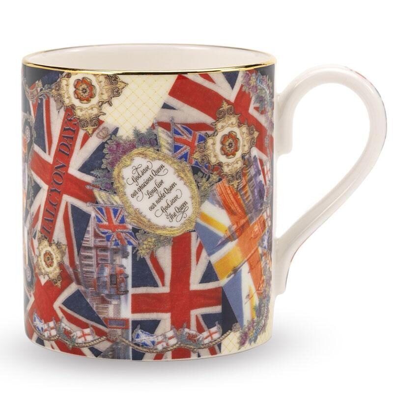 Halcyon Days Glorious Reign Mug, 60th Anniversary of Her Majesty Queen Coronation