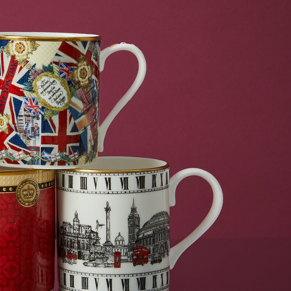 Halcyon Days Glorious Reign Mug, 60th Anniversary of Her Majesty Queen Coronation, alternate view