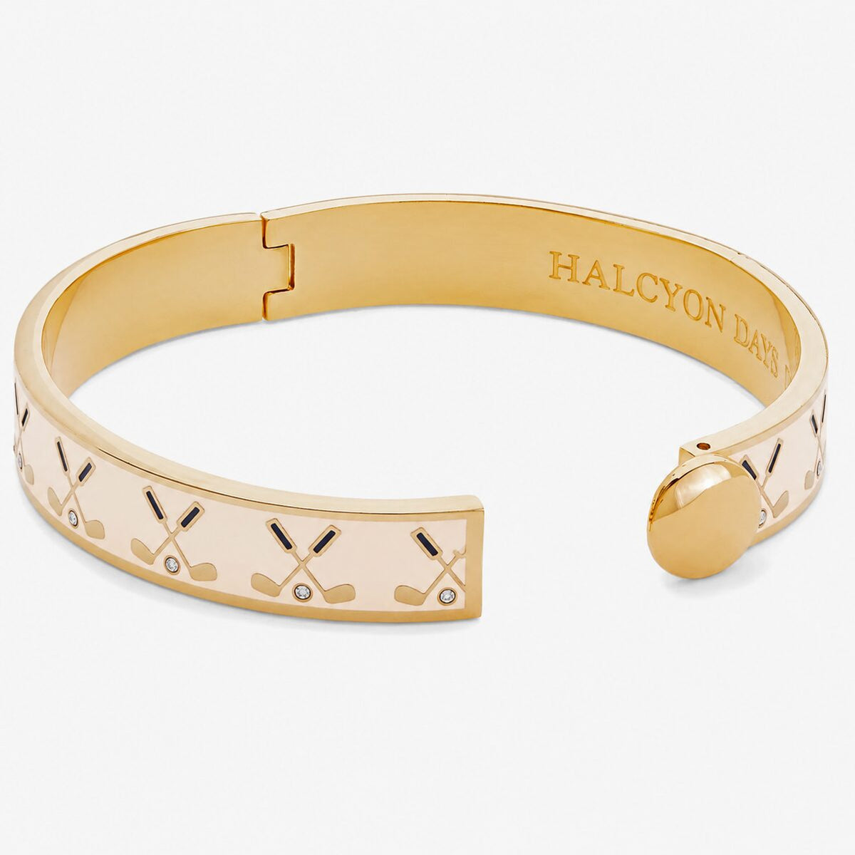 Halcyon Days Golf Club Cream & Gold Bangle Women's Fine Bangle Bracelet, alternate view