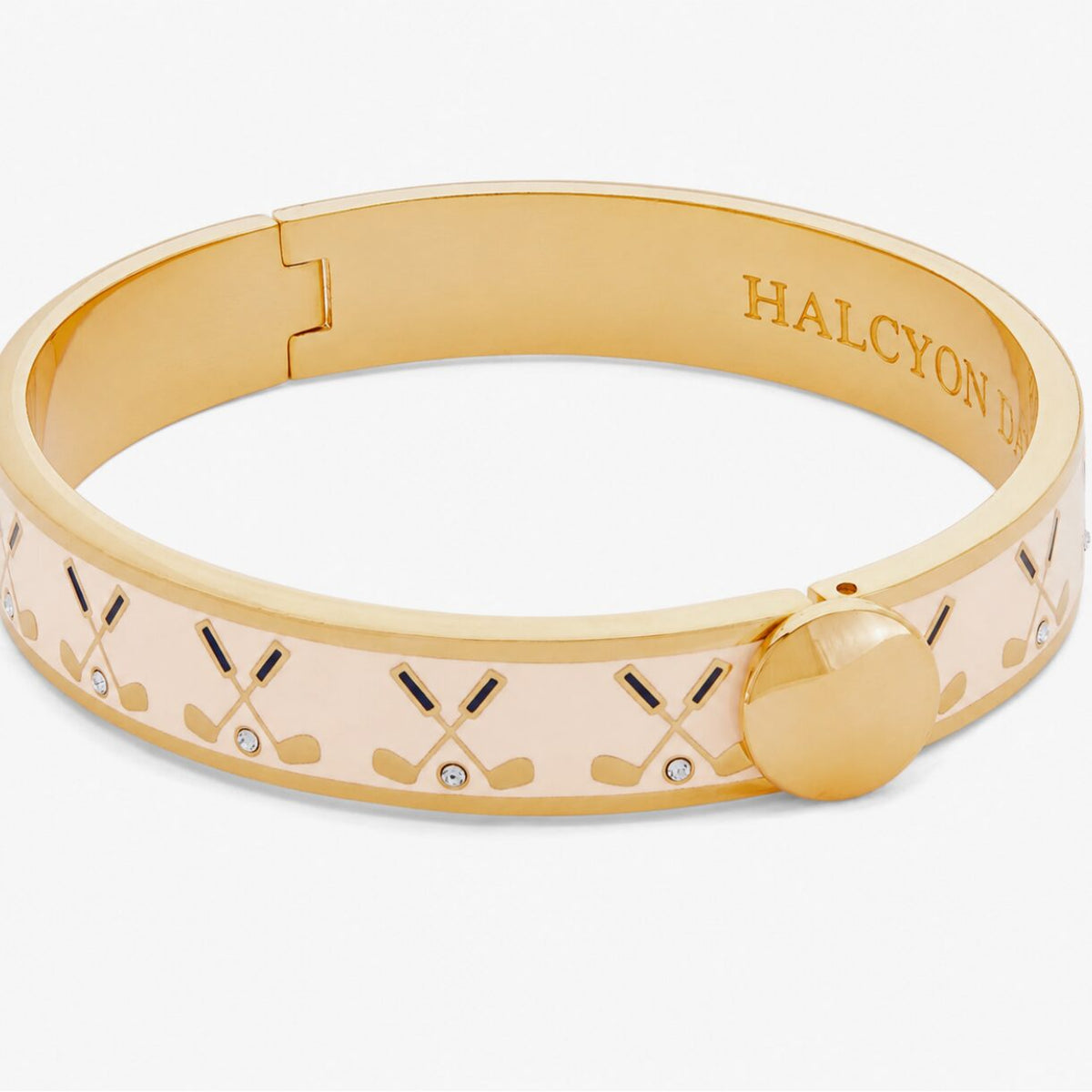 Halcyon Days Golf Club Cream & Gold Bangle Women's Fine Bangle Bracelet, alternate view