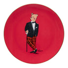 Halcyon Days Hal the Bear 10" Coupe Plate, Red