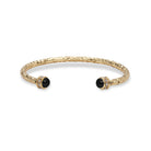 Halcyon Days Hammered Torque Bangle in Black & Gold Women's Fine Bangle Bracelet