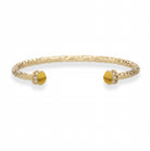 Halcyon Days Hammered Torque Bangle in Citrine & Gold Women's Fine Bangle Bracelet
