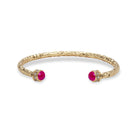 Halcyon Days Hammered Torque Bangle in Pink Tourmaline & Gold Women's Fine Bangle Bracelet